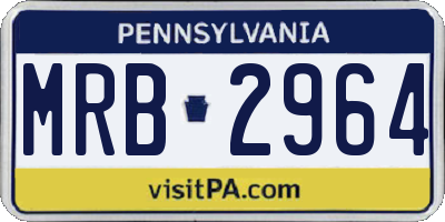 PA license plate MRB2964