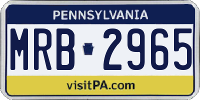 PA license plate MRB2965
