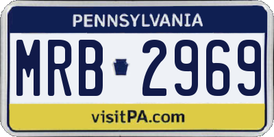 PA license plate MRB2969