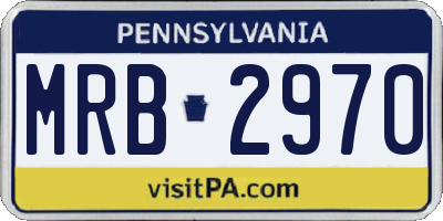 PA license plate MRB2970