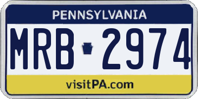 PA license plate MRB2974