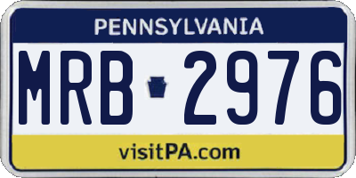 PA license plate MRB2976
