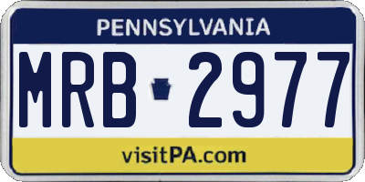 PA license plate MRB2977
