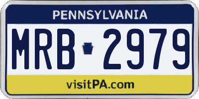 PA license plate MRB2979