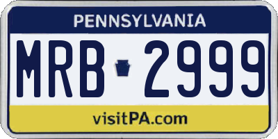 PA license plate MRB2999