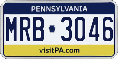 PA license plate MRB3046