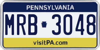 PA license plate MRB3048