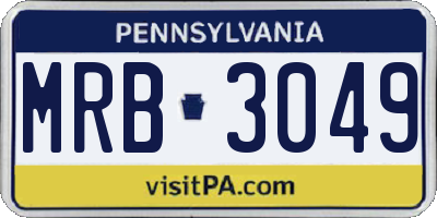 PA license plate MRB3049