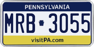 PA license plate MRB3055