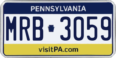 PA license plate MRB3059