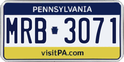 PA license plate MRB3071
