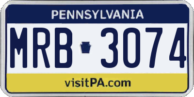 PA license plate MRB3074