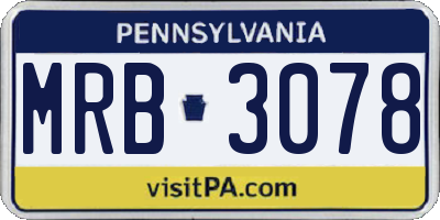 PA license plate MRB3078