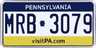 PA license plate MRB3079