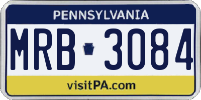 PA license plate MRB3084