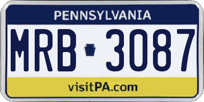 PA license plate MRB3087