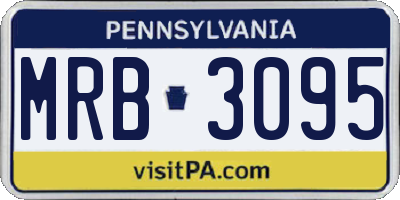 PA license plate MRB3095
