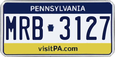 PA license plate MRB3127