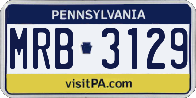 PA license plate MRB3129