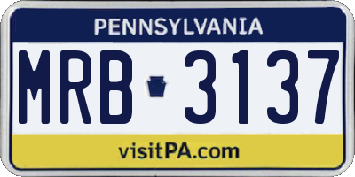 PA license plate MRB3137