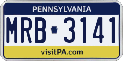 PA license plate MRB3141