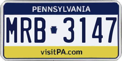 PA license plate MRB3147