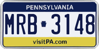 PA license plate MRB3148