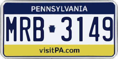 PA license plate MRB3149