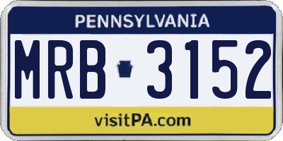 PA license plate MRB3152