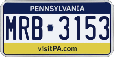PA license plate MRB3153