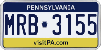 PA license plate MRB3155