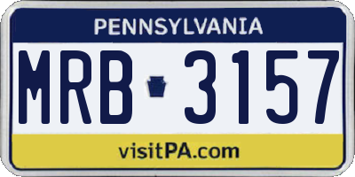 PA license plate MRB3157