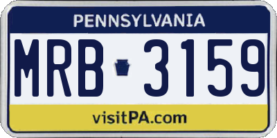 PA license plate MRB3159
