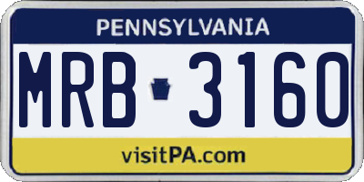 PA license plate MRB3160