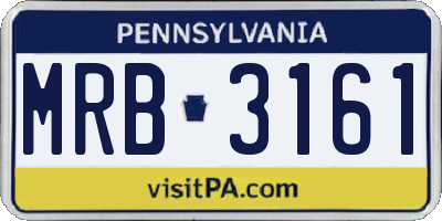 PA license plate MRB3161