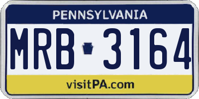 PA license plate MRB3164
