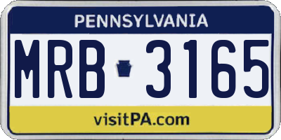 PA license plate MRB3165