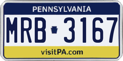 PA license plate MRB3167