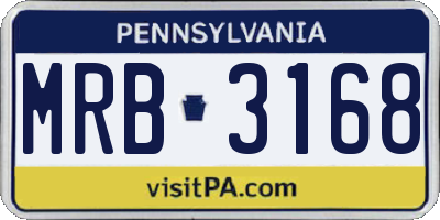 PA license plate MRB3168