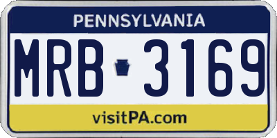PA license plate MRB3169