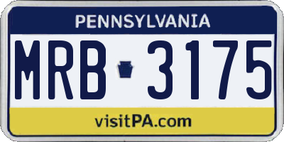 PA license plate MRB3175