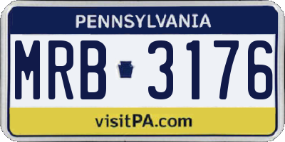 PA license plate MRB3176