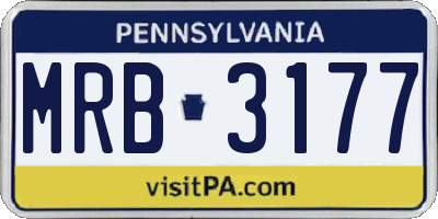PA license plate MRB3177