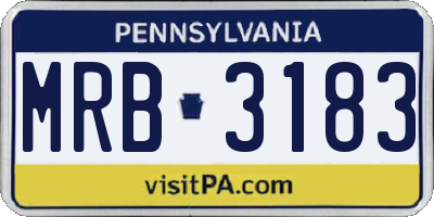 PA license plate MRB3183