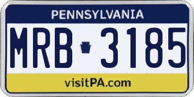 PA license plate MRB3185