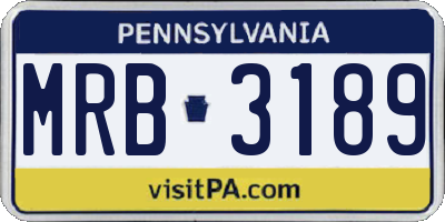 PA license plate MRB3189