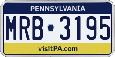 PA license plate MRB3195