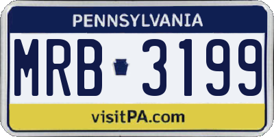 PA license plate MRB3199