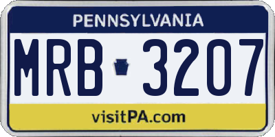 PA license plate MRB3207