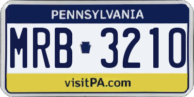 PA license plate MRB3210